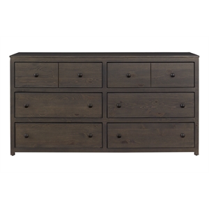 progressive furniture champion 6-drawer wood dresser in stone brown