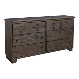 progressive furniture river oaks wood drawer dresser in saddle brown