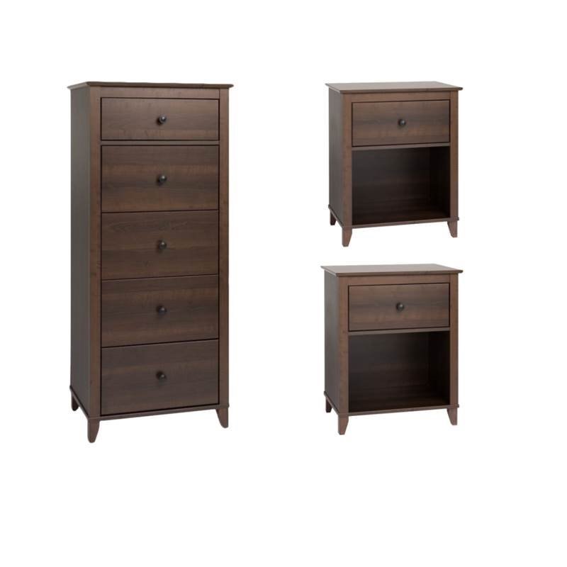 3 Piece Set With 2 Nightstands And Lingerie Chest In Espresso Finish 1762551 Pkg