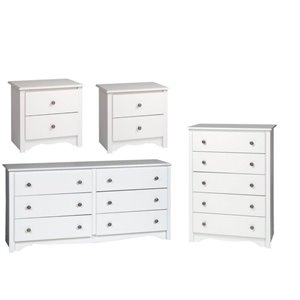 set with nightstands dresser and chest in white