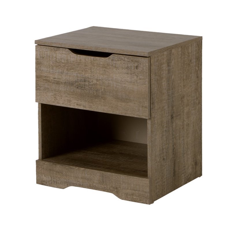 Bedroom Furniture Set Of 2 Nightstands In Weathered Oak