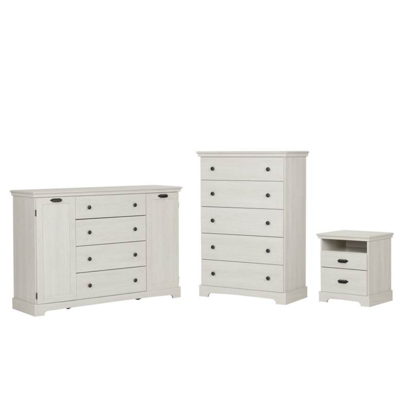 3 Piece Set With Dresser Nightstand And Chest In Winter Oak 1767055 Pkg