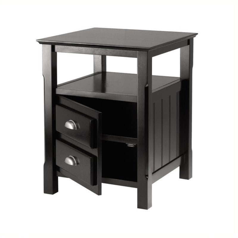 set of 2 nightstand with 2 drawers in black 1767981pkg