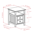 Set of 2 Nightstand with 2 Drawers in Black