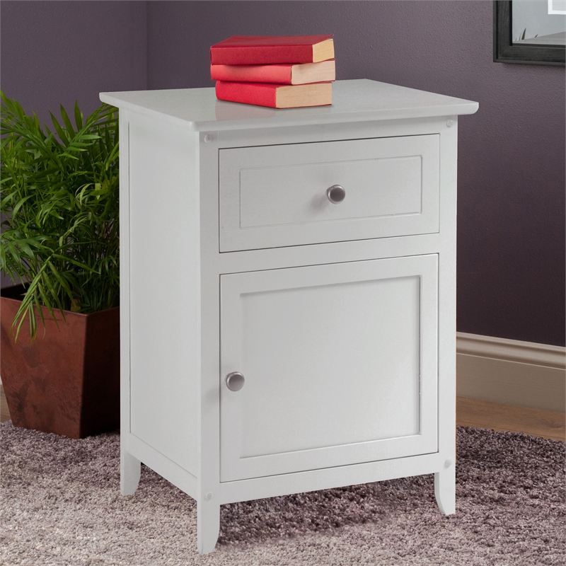 Set of 2 Nightstand in White