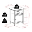 Set of 2 Nightstand in White