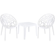 5 Piece Patio Dining Set with Dining Table and Set of 4 Dining Chairs in White