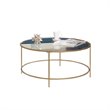 3 Piece Coffee Table Set with Coffee Table and Set of 2 End Table in Satin Gold