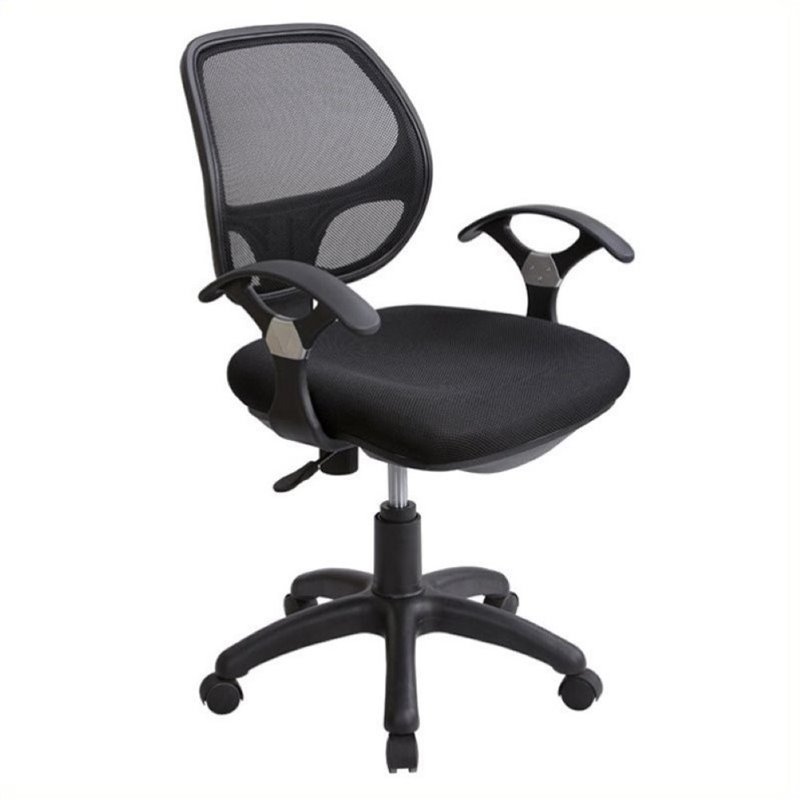 Set of 4 Mesh Office Chairs in Black