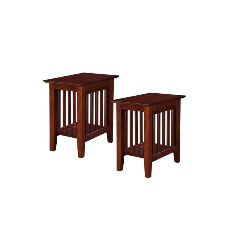 Set of 2 Side Table in Walnut