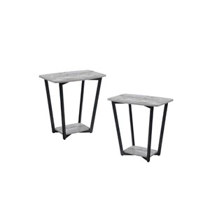(Set of 2) Graystone End Table in Faux Birch