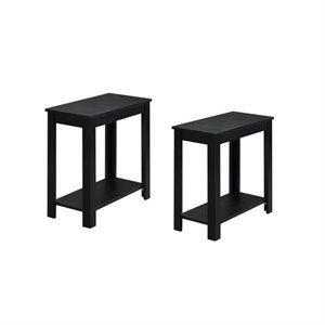 (Set of 2) Chairside End Table in Black