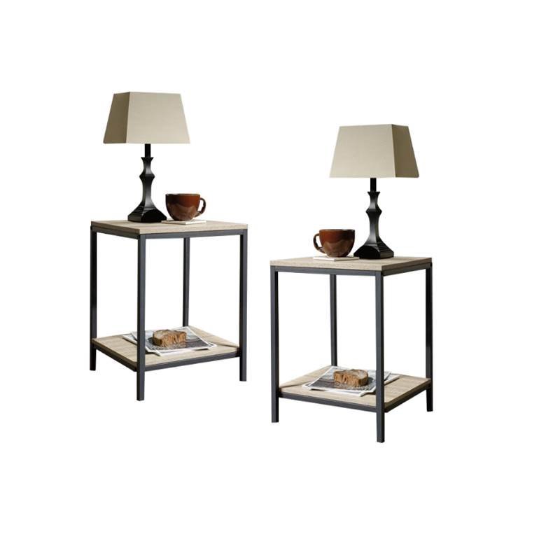 Set Of 2 End Table With Black Metal Frame In Charter Oak 1802461 Pkg