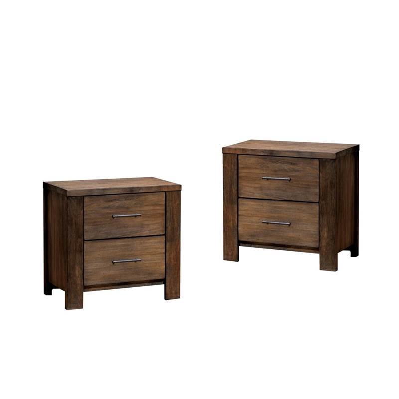 Distressed 2 Drawer Nightstand In Oak Set Of 2 1807362 Pkg