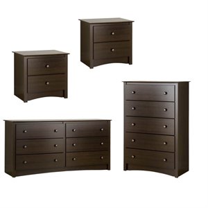 set with nightstand chest and dresser in espresso finish