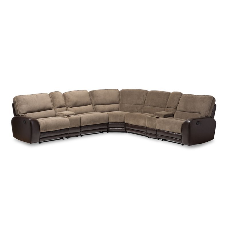 2 Piece Living Room Set With Recliner Sofa Sectional In Taupe And Dark Brown Coffee Table 1810166 Pkg - Taupe Reclining Sectional Sofa 2 Piece Living Room Set With Recliner Sofa Sectional In Taupe And Dark Brown Coffee Table 1810166 Pkg - Taupe Reclining Sectional Sofa