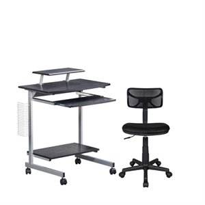 2 piece office set with task office chair and mobile computer desk