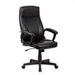 2 Piece Office Set with Wooden Computer Desk and Black Leather Chair