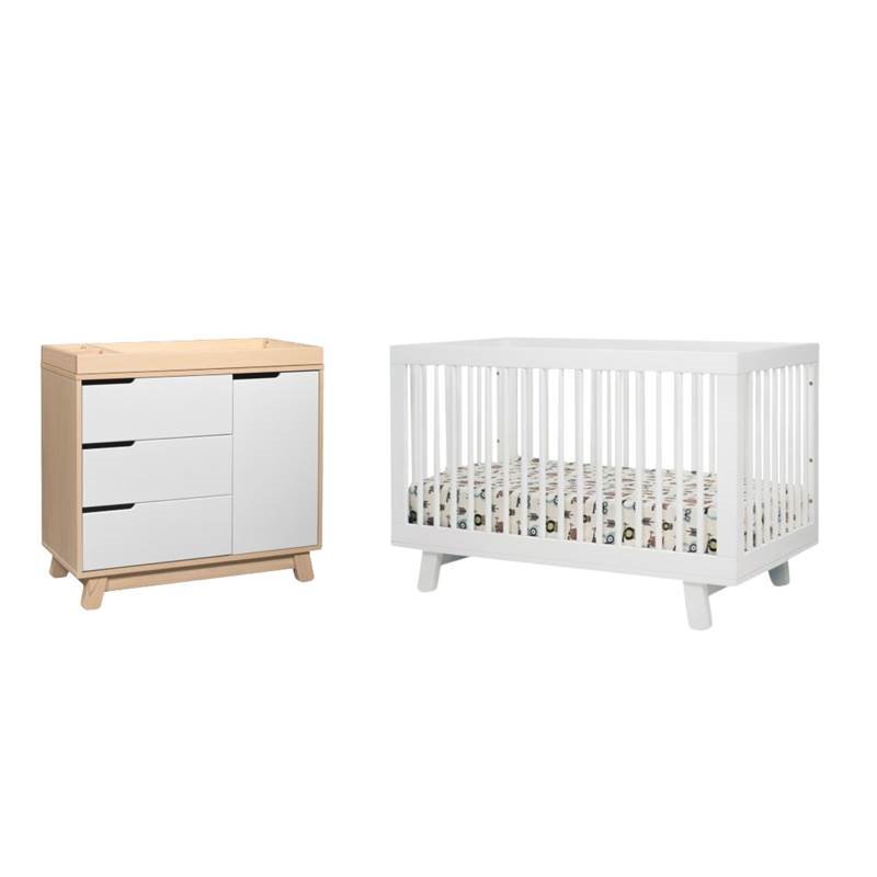 2 Piece Nursery Furniture Set With Crib And Changer In White 2 Piece Nursery Furniture Set With Crib And Changer In White Natural