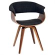 Mid-Century Modern 2 Piece Fabric Upholstered Accent Chair in Charcoal