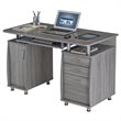 2 Piece Office Set with Office Chair and Desk in Gray and Black