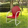 5 Piece Patio Dining Set with Set of 4 Red Arm Chairs and Table in White