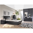 3Pc Bedroom Set with 6 Drawer Double Dresser & Two 2 Drawer Nightstands in Black