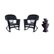 3 Piece Patio Furniture Set with (Set of 2) Patio Rocker and Water Fountain 