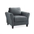 3 Piece Sofa Set with Sofa, Loveseat, and Accent Chair in Dark Gray