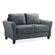 3 Piece Sofa Set with Sofa, Loveseat, and Accent Chair in Dark Gray