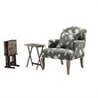 Living Room Set with Accent Chair, Tray Tables, and Storage Stand
