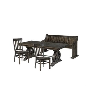 Home Square 4 Piece Traditional Dining Set in Peppercorn