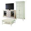 3 Piece Living Room Set with Tall Cabinet, TV Stand & Cocktail Table in Cotton