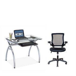 2 piece office set with computer desk and chair 