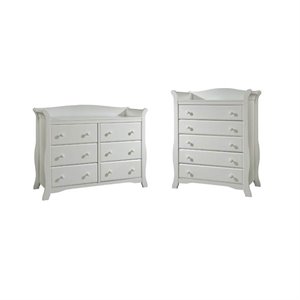 6-drawer double dresser and 5-drawer chest nursery furniture set