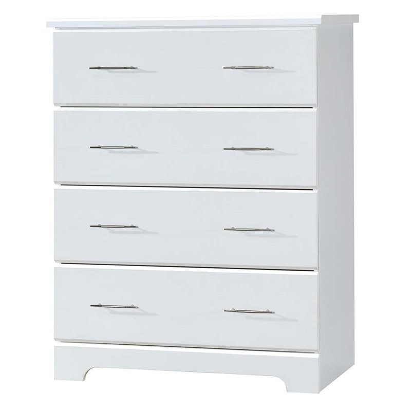 2 Piece Nursery Furniture Set with Dresser and Chest in White