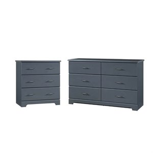 2 piece nursery furniture set with dresser and chest in gray