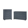 2 Piece Nursery Furniture Set with Dresser and Chest in Gray