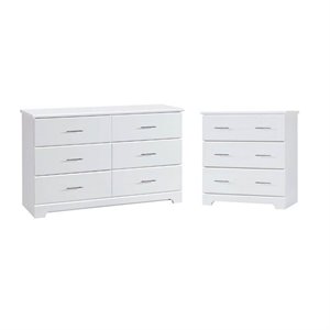 2 piece nursery furniture set with dresser and chest in white