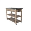 6 Piece Dining Set with 4 Chairs Dining Table and Kitchen Cart in Sonoma Gray