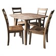 6 Piece Dining Set with 4 Chairs Dining Table and Kitchen Cart in Sonoma Gray