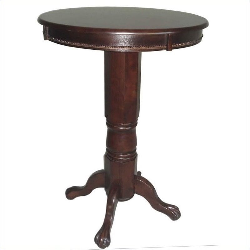 3 Piece Pub Set with Bar Stool and Pub Table in Cappuccino 