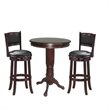 3 Piece Pub Set with Bar Stool and Pub Table in Cappuccino 