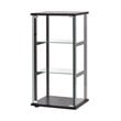 (Set of 2) Contemporary Glass Curio Cabinet in Black