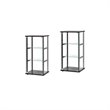 (Set of 2) Contemporary Glass Curio Cabinet in Black
