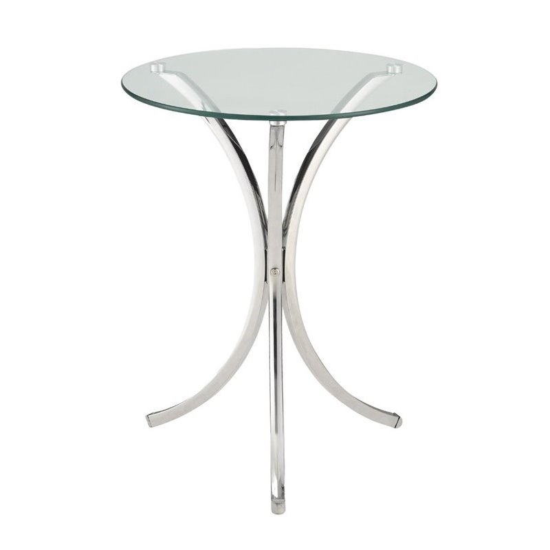 Coaster Tess Glass Top Coffee Table in Chrome 