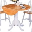 5 Piece Cottage Style Dining Set with Dining Chairs and Dining Table in White and Natural