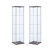 (Set of 2) Glass Curio Cabinet in Cappuccino