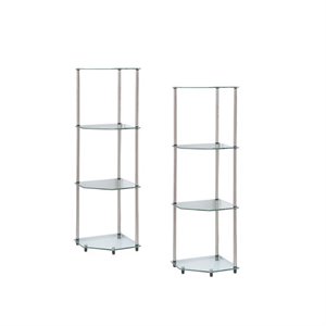 (set of 2) 4 tier corner shelf
