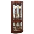 (Set of 2) Corner Curio Cabinet in Chocolate Cherry